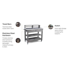 Afuera Living Traditional Wood Potting Bench with Steel Top Grey