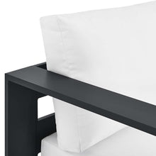 Modway Tahoe Aluminum Outdoor Chaise Lounge in Gray White with Weather-Resistant Cushions, Modular Left-Facing Patio Lounger for Pool Furniture or Sectional Sofa Set