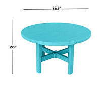 Phat Tommy Round Outdoor Coffee Table and Adirondack Chairs Set Teal
