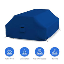 Covers & all Picnic Table Cover, 18 Oz Heavy Duty Waterproof UV & Weather Resistant Protector Outdoor Patio Bench Outside Furniture Cover with Air Vents & Drawstrings (98”L x 63”W x 37” H, Blue)