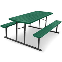 OEF Furnishings Heavy Duty Blow Molded Folding Picnic Table - Green, Black Frame