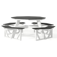 WestinTrends Outdoor 48" HDPE 8-Person Patio Octagon Picnic Table, Gray