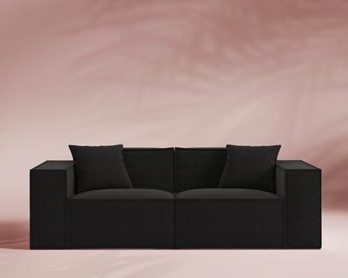 ROVE LAB M1 Outdoor Loveseat Sofa, Patio Furniture, Eclipse Obsidian