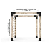 TOJAGRID Any Size Pergola Kit with Post Wall for 6x6 Wood Posts Black