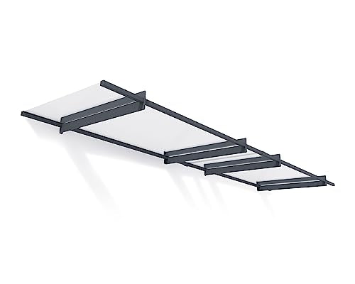 Palram - Canopia Nancy 4100 14' x 3' Door/Window Awning, Gray/Clear