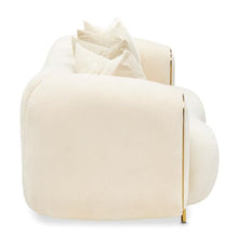 Michael Amini Sassani Chenille Loveseat - Crepe/Gold