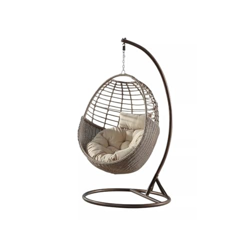 XRXwuf689 Home Rattan Chairs- Cradle Chair Balcony Swing Rocker Indoor and Outdoor Iron Chlorophytum Comosum Bed Patio Lounge Chair