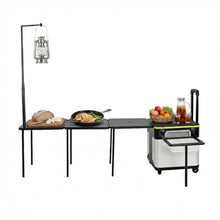Hubxinly Outdoor Grill Cart Table with Wheels Portable Folding Camp Cook