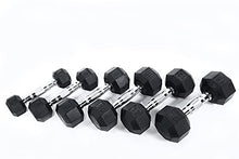 Ader Sporting Goods Rubber Dumbbells Set with Rack Black