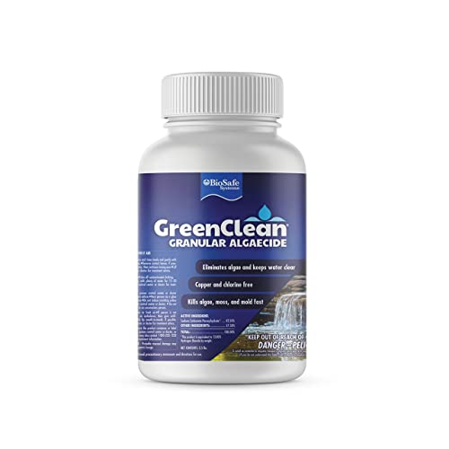 BioSafe Systems 3002-2.5 GreenClean Granular Algaecide, 2.5 lbs., (Case of 12), Algae Control for Koi Ponds, Fountains, Waterfalls, and Water Features, EPA Registered
