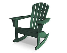 POLYWOOD Palm Coast Adirondack Rocking Chair, Green - Comfortable Outdoor Patio Furniture - Heavy-Duty HDPE Construction - Classic Design for Deck, Garden, Backyard & Fire Pit Seating