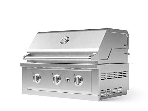 NewAge Products 33" Performance Series Gas Grill, 3-Burner, 36,000 BTU, Liquid Propane, 304 Stainless Steel, Built-In Outdoor Kitchen BBQ Grill