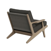Modway Saratoga Teak Outdoor Lounge Chair in Weathered Gray Flint – Oversized Patio Accent Armchair with Wood Frame and Weather-Resistant Cushions