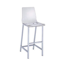 Benzara Modern Stool Clear/Silver