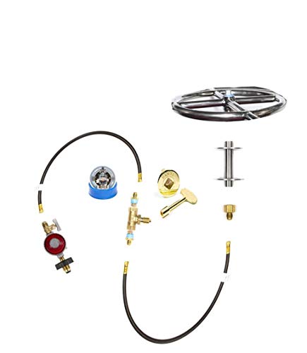 EasyFirePits Complete LP Tank-in-Table Fire Pit Kit & Lifetime Warranted 316 Stainless Steel Burner Choice (6.00, 6 Inch Single Ring)