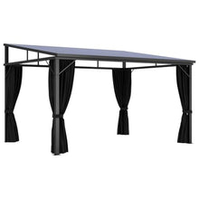 HKTMGDNG 13.3'x9.6' Gazebo with Curtains, Anthracite Patio Canopy