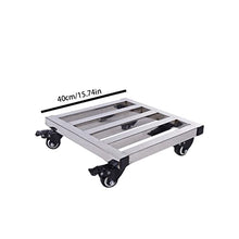 OREKPOT Stainless Steel Plant Caddy with Wheels for Indoor and Outdoor Garden Plants Square Mobile Tray for Flower Pots Plant Stand with Base Plant Saucer 50Cm,A-30cm，A 40cm