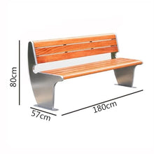 ZzleoyuUUs-12 Outdoor Garden Bench Park Outdoor Bench Wooden Double Backrest Stainless Steel Patio Leisure Patio Bench(Large)