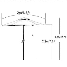 USZWBY 2m/6.6ft Small Patio Garden Parasol,Balcony Table Umbrella with Hand Crank,6 Ribs,Outdoor Sun Shade Umbrella Parasol for Backyard,Pool (Brown)