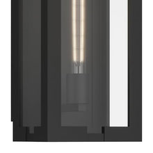 Kichler 18.25 Inch Calen 1 Light Outdoor Clean Geometric Wall Light, with Clear Glass in Textured Black, Waterproof Aluminum, (18.25" H x 7" W), 59209BKT