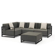 Whiteline Modern Outdoor Living Sensation Indoor/Outdoor Ottoman Grey