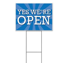 TampaPrinting Yes We're Open Yard Sign 18" x 24" with Metal Step Stake