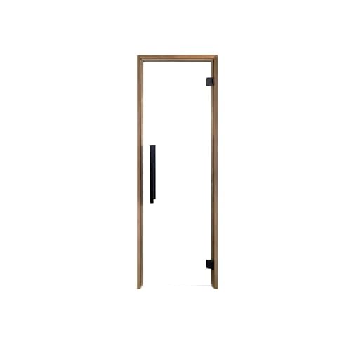 PROSAUNAS Clear & Tinted Glass Sauna Door, Prehung Tinted Glass Sauna Door (Right Hanging, Clear - Thermo-Aspen Frame 24x81)
