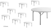 PRO&Family 20 Pack! 60 Inches Round Tables for Parties Perfect for Church 60 in Round Table Easy Folding Table Round Banquet Tables Granite Outdoor Table Heavy Duty Round Table White Table Folding