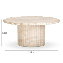 TOV Furniture Blossom Washed Travertine Finish Indoor/Outdoor Coffee Table