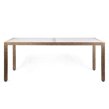 Armen Living Sienna Outdoor Eucalyptus Dining Table with Grey Teak Finish and Concrete Top