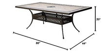 24/7 Shop at Home Ladis Contemporary Rectangle Patio Dining Table, Antique Black