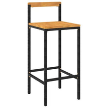 Xolmizyn 5 Piece Outdoor Bar Set, Black Poly Rattan Pub Table and 4 Acacia Wood Stools for Patio, Garden, Balcony, Backyard Bistro Dining Furniture