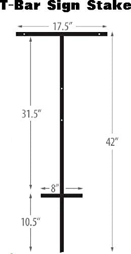Yard Signs 20 Pack T-Bar Sign Stakes 42, Made in USA, Heavy Duty Metal Stake 42 Tall, Use with Signs 18x24 Inch or 24x36 Inch, T-Bar Stake, Signs are Not Included, (20TBarStake)