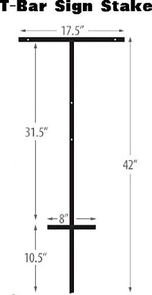 Yard Signs 20 Pack T-Bar Sign Stakes 42, Made in USA, Heavy Duty Metal Stake 42 Tall, Use with Signs 18x24 Inch or 24x36 Inch, T-Bar Stake, Signs are Not Included, (20TBarStake)