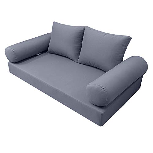 Prolinemax Full Size 5PC Outdoor Daybed Cushion Set with Bolster Pillow Grey