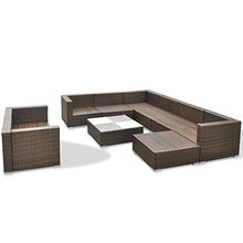 QINXIXINAIXI Garden Furniture Set Brown Acacia Wood 9 Piece Foldable Seating Sets Patio Poolside Modern Outdoor