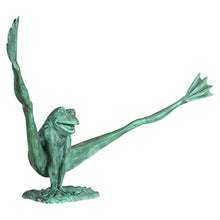 Design Toscano Legs Leap Frog Bronze Garden Statue, Giant Two Tone Bronze & Verdigris