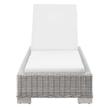 Modway Conway Outdoor Patio Wicker Rattan Chaise Lounge Light Gray White
