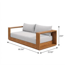 Outdoor Escape Gray Acacia Wood Outdoor Loveseat for Patio, Outdoor Sofas, Loveseats, Weather-Resistant, Comfortable Seating for Garden, Backyard