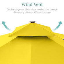 Best Choice Products 10x10ft Cantilever Patio Umbrella w/Base Included, Solar LED Lights 360 Rotation Large Offset Hanging Outdoor Shade for Deck Pool Backyard w/Stand – Yellow