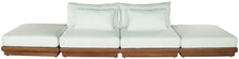 Meridian Furniture 111White-S4C Mirella Collection Modern | Contemporary Outdoor Patio 4pc. Modular Sofa with Solid Teak Frame, Water Resistant Fabric, 148" W x 38" D x 27" H, White