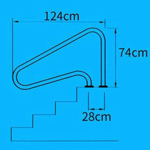 MSHOSAC Pool Handrail Swimming Pool Handrails, Free Embedded Stainless Steel Swimming Pool Railings, Handrail Brackets, Curved Spa Handrails, Suitable for Indoor and Outdoor Ladder Swimming Pool Han