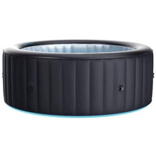 M Spa Urban Series Aurora Round Inflatable Outdoor Spa with LED Lights Black