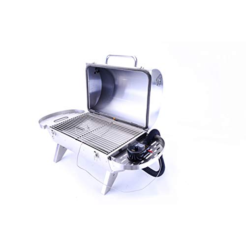 BBQube Kamado-Go 275 Portable Charcoal Smoker Tailgating Grill with TempMaster Auto Temperature BBQ Controller, Stainless Steel, Folding Side Table/Handle Innovative Design Finest Craftsmanship