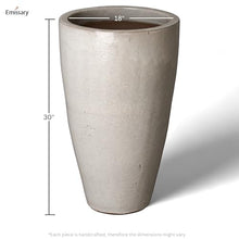 Emissary 18in Distressed White Stoneware Round Planter