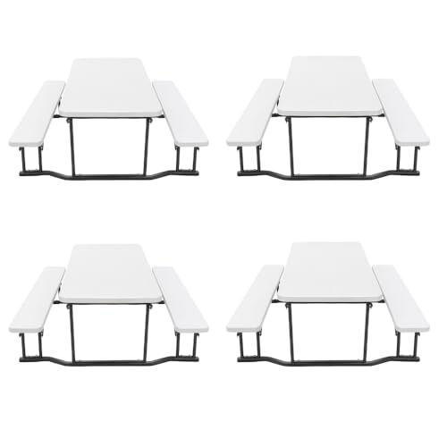 New Home Era Premium 6ft Folding Picnic Table – Heavy-Duty Portable Outdoor Table with Benches | Large Folding Adult Picnic Table for 8 | Backyard, Camping, Patio & Outdoor Gatherings (Pack of 4)