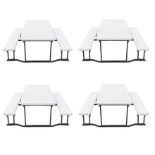 New Home Era Premium 6ft Folding Picnic Table – Heavy-Duty Portable Outdoor Table with Benches | Large Folding Adult Picnic Table for 8 | Backyard, Camping, Patio & Outdoor Gatherings (Pack of 4)