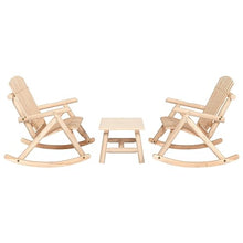 vidaXL Solid Spruce Wood 3-Piece Patio Lounge Set - Rocking Adirondack-Style Chairs with Coffee Table - Easy Assembly, Durable Outdoor Lounge Set