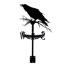 Weather Vane Metal Creative Crow on The Branch Sculptures Weathervane Outdoor Gardens Weathervane Iron Art Weather Vane Coating Houses Patio Lawns Retro Style Decor (Style 5) (Style 1)