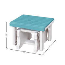 Outdoor Escape Blue Gliding Ottoman, Heavy-Duty All-Weather HDPE Footrest, Stainless Steel Hardware, Stable Outdoor Furniture